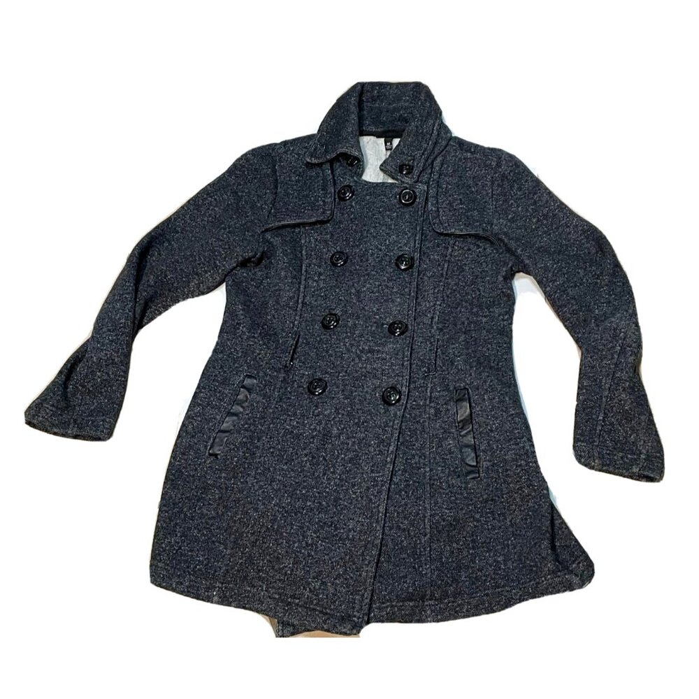 iZ Byer button up overcoat jacket womens medium RN# 131159 black